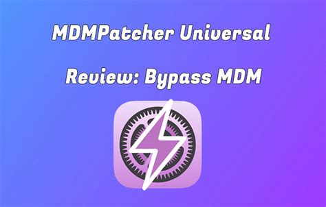 k Main features of this tool Bypass MDM on iPhone and iPad and remove all iOS restrictions on the device; Remove MDM profiles from any iPhone and iPad with one click; Bypass the MDM authentication screen during device. . How to use mdmpatcher universal